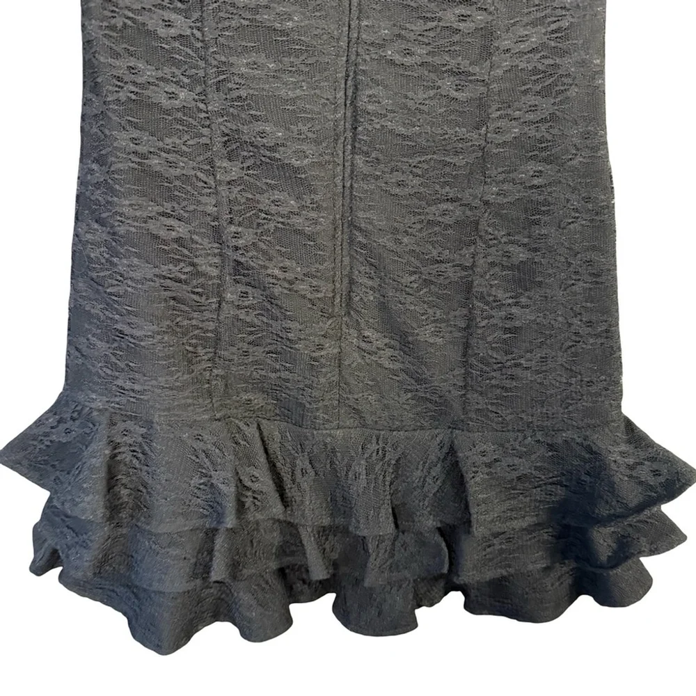 Urban Behavior Black Lace Strapless Micro Mini Dress Size M Y2K Clubwear